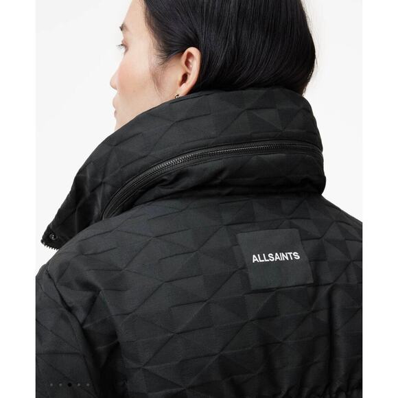 ALLSAINTS Peckham Geometric Jacquard women’s Puffer Jacket size 12 New no tags - Picture 4 of 10